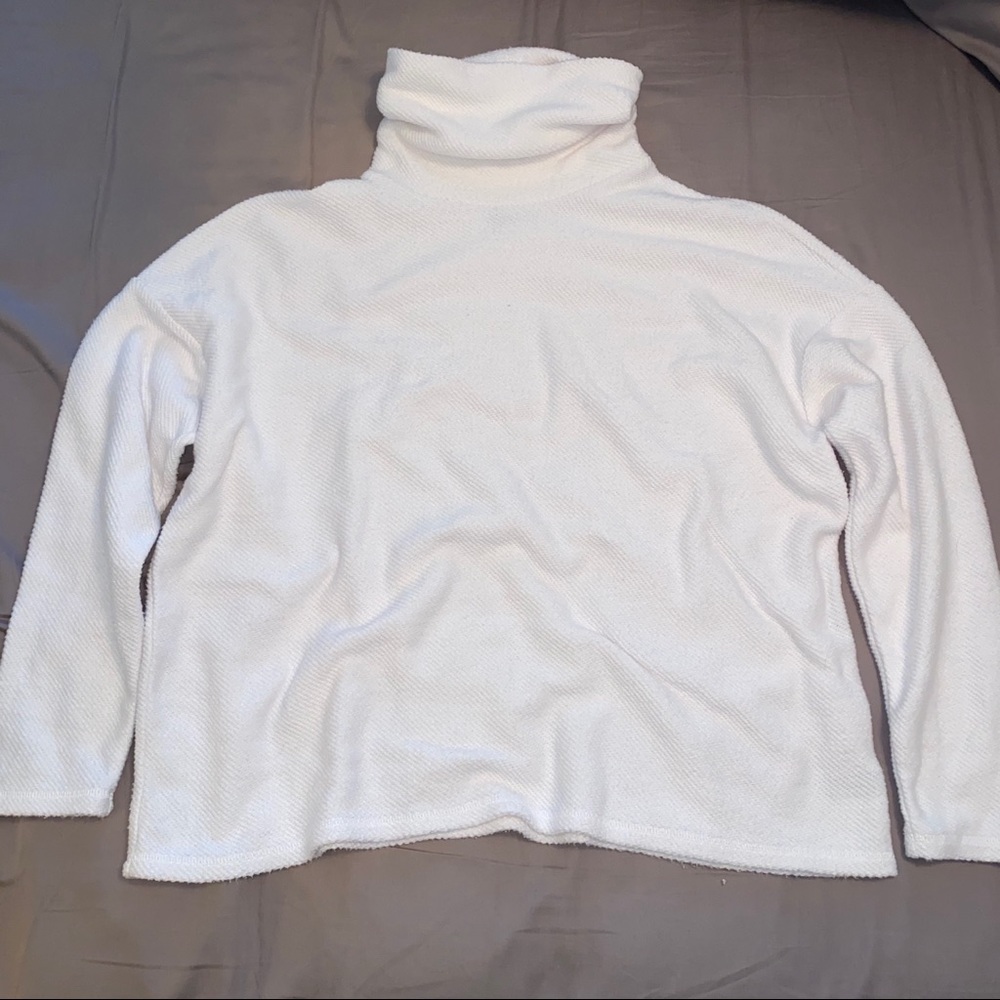 aerie White Turtleneck Long Sleeve Top